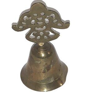 Brass Bell 4” With Angel Handel - Ringer Dinner Bell Alarm Decorative Vintage